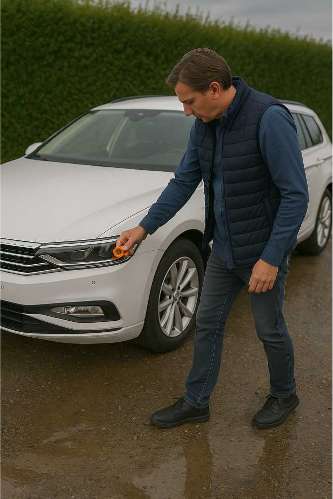 Заміри ЛКП товщиноміром під час огляду авто в Німеччині