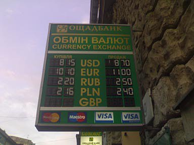 Табло обмін валюти